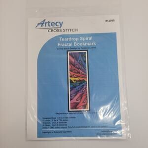 Artecy Cross Stitch Teardrop Spiral Fractal Bookmark Pattern #12090